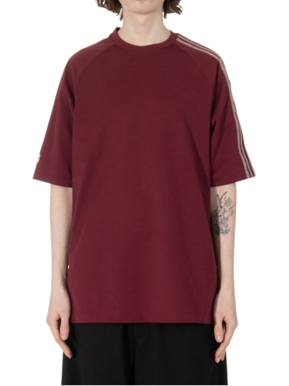 Adidas Y-3 Short Sleeve Tee Burgundy Unisex Size XS Oversized IV5624